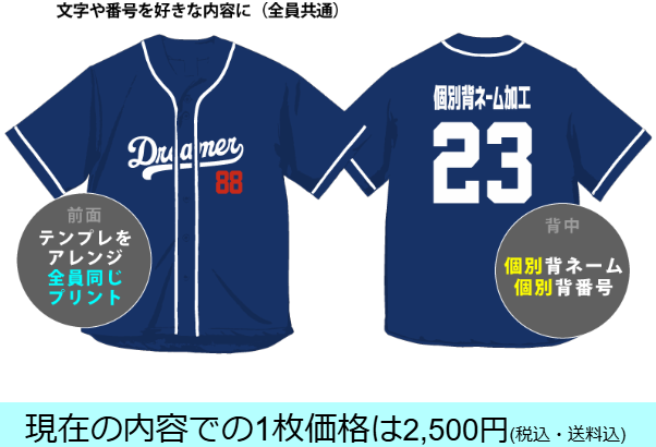 ボタンをまたぐセンタープリント